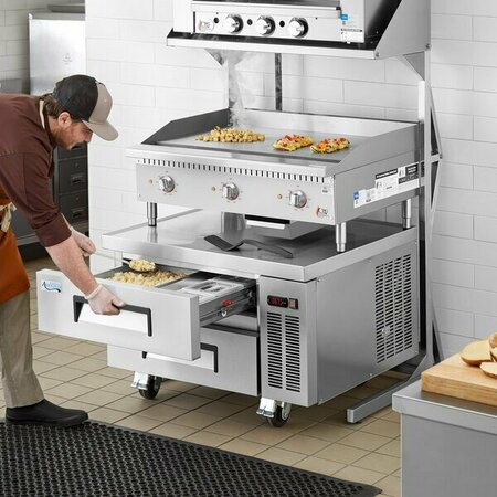 COOKING PERFORMANCE GROUP Electric 36in Countertop Griddle w Thermos Controls 36in Refrigerated Base-208/240V 9000W/12000W 35136EG36CB